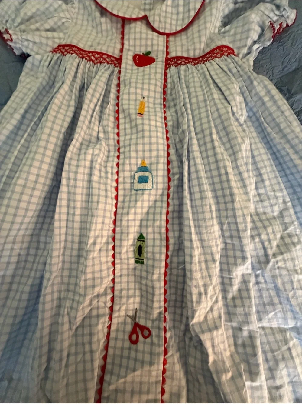 Smockingbird Girls Back to School Smocked Dress Girls Size 8